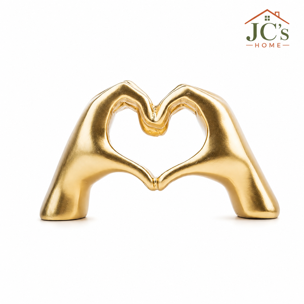 Gold Heart Hands Decorative Sculpture