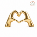Gold Heart Hands Decorative Sculpture